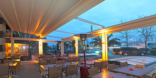 Pergola se stahovací střechou